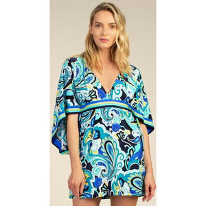 NWT $144 *Trina Turk* Ipanema Mini Dress Swimsuit Tunic Stretch Cover-Up M